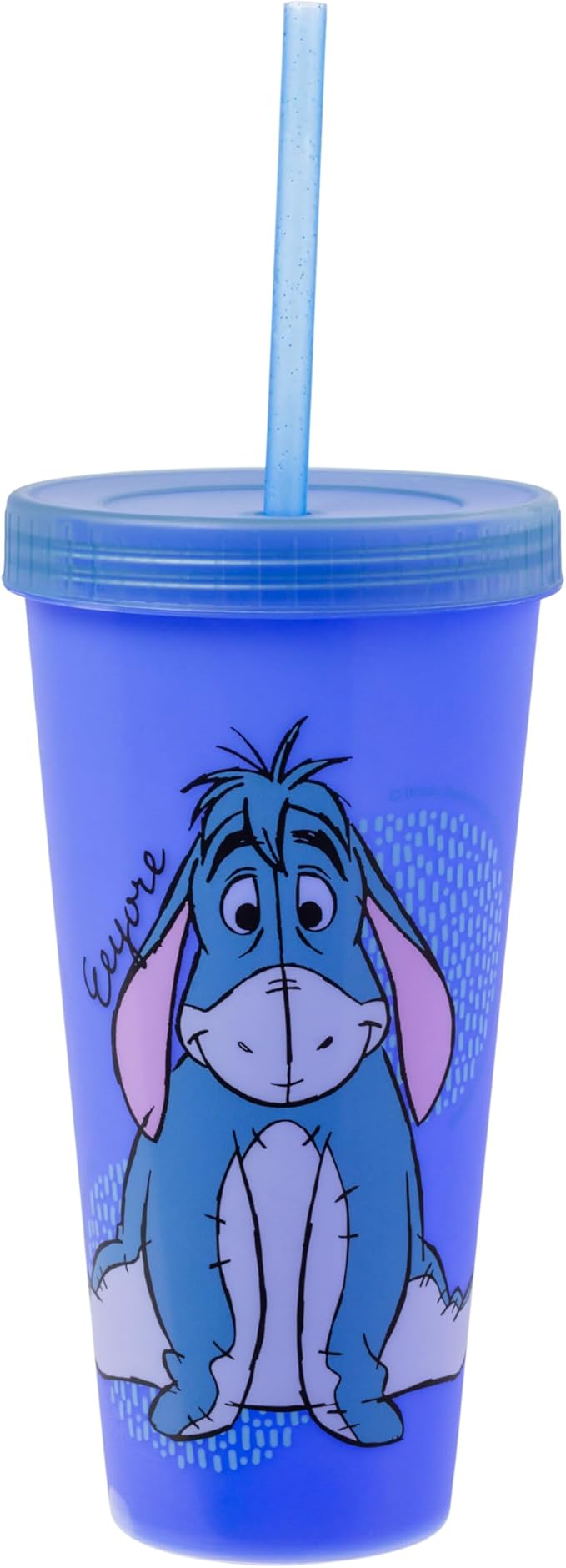 Silver Buffalo Disney Winnie the Pooh 4 Count Color Changing Plastic Tumblers Featuring Eeyore, Winnie the Pooh, Tigger, and Piglet, 24 Ounces (Pack of 12)