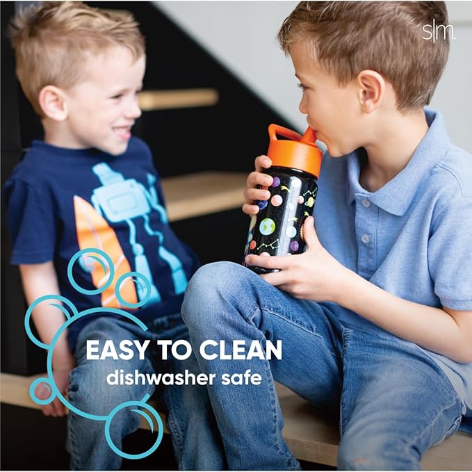 Simple Modern Kids Summit Water Bottle with Straw Lid | 14oz Stainless Steel Cup Insulated Tumbler for Toddlers, School | Solar System