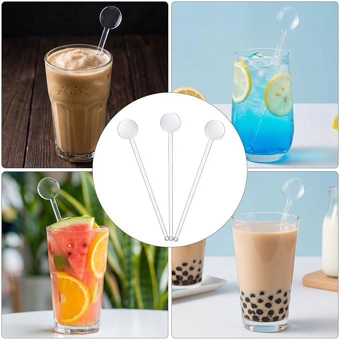 360 Pack 7 Inch Plastic Swizzle Sticks, Transparent Disposable Cocktail Stirrers - Image 4