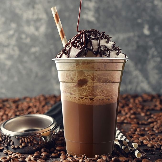 TashiBox [16oz - 150 Cups Clear Plastic Cups, disposable plastic cups for tea,smoothies Sodas and Mixed Drinks