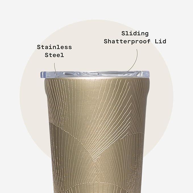Corkcicle Classic Tumbler - Keeps Drinks Cold for 9 Hours & Hot for 3 - Triple-Insulated Stainless Steel - Holiday Tumbler Gift - 16 oz - Champagne Dreams