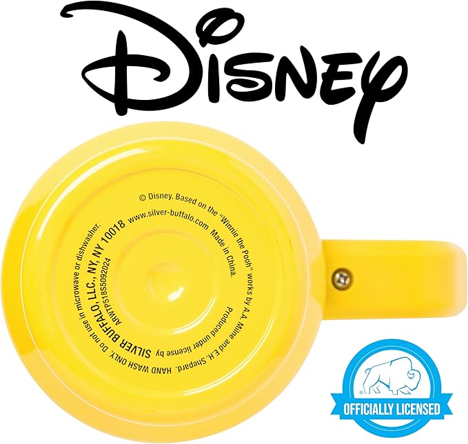 Silver Buffalo Disney Winnie the Pooh Here for the Hunny Stainless Steel Tumbler with Handle and Straw, Fits in Standard Cup Holder, 40 Ounces