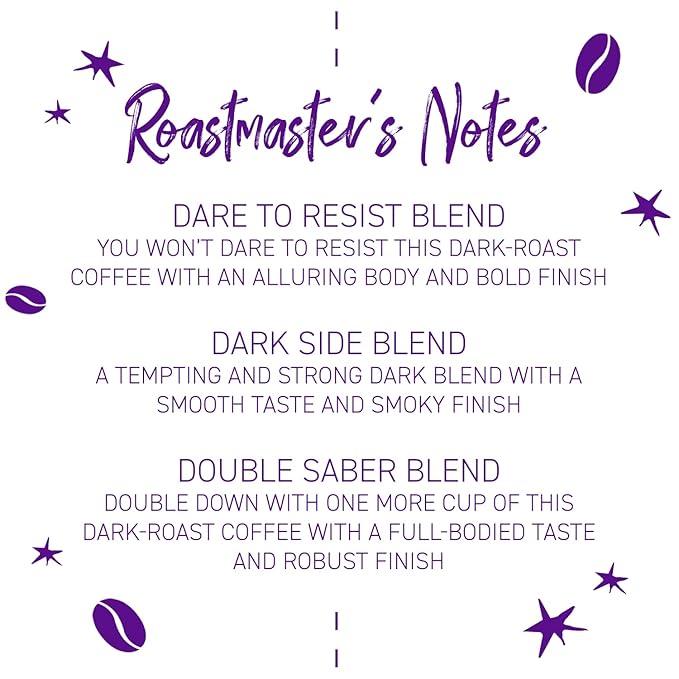 Joffrey's Coffee - STAR WARS™ Dark Side Trio Coffee Collection, STAR WARS Licensed Collection, Artisan Dark Roast, Bold & Smooth Taste, Brew or French Press (Ground, 3-pack)