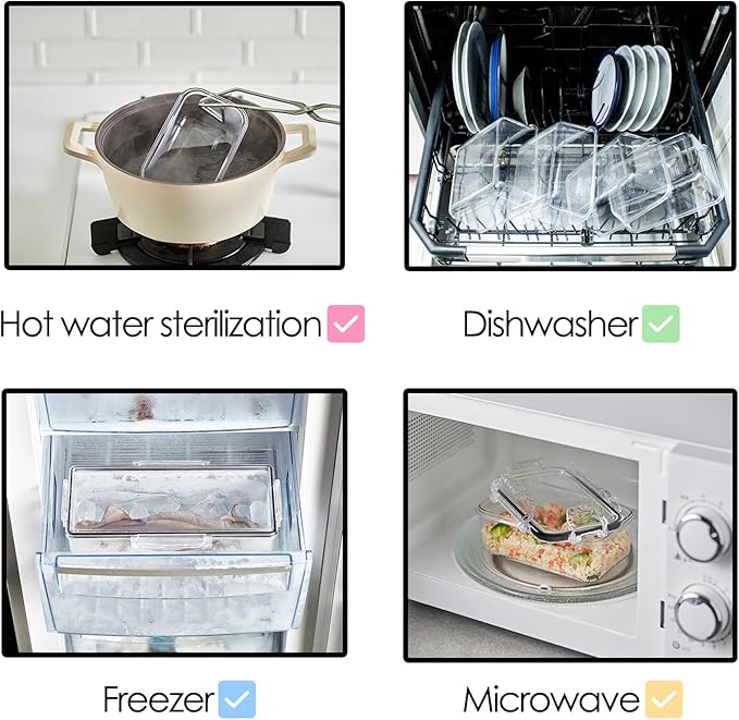 Airtight Food Storage Container With Lid (30.4oz) Leak-Proof Lunch Box | BPA-Free | Meal Prep | Microwave, Freezer and Dishwasher Safe | Kitchen Fridge Organizer Boxes | Fresher Food