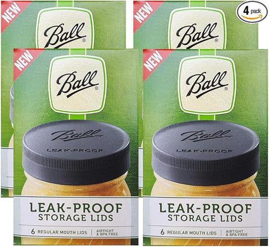 Ball Mason Jar Leak-Proof Lids, Regular Mouth, 6 CT (Pack of 4)