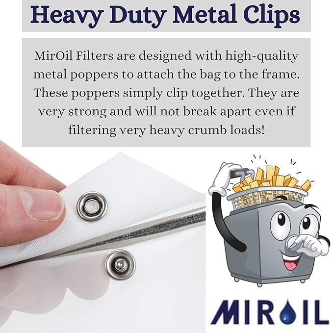 Miroil CONE2B Small Fryer Filter Bag & D Size Frame, MirOil EZ Flow Filter Bag and Frame Combination Set, Ideal for use with MirOil 30L Oil Caddy, Part 02742, Durable, Easy to Clean with Hot Water