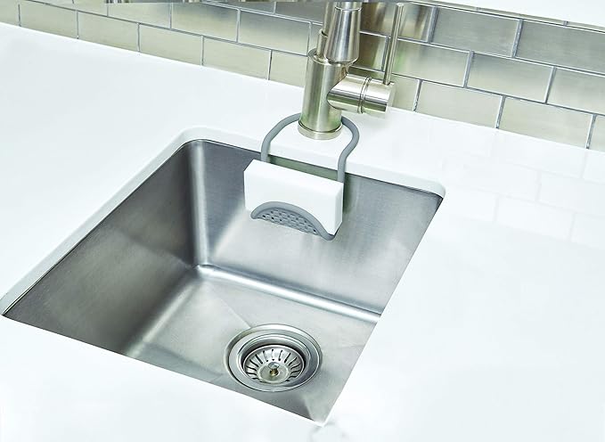 UMBRA Sling Kitchen Sink Accessory, Single-Sided Sponge Holder, Charcoal