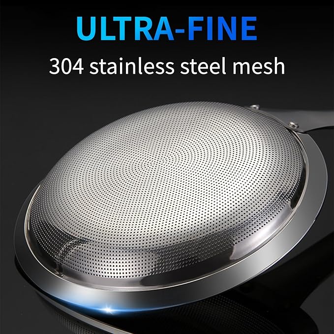 TBWHL Multi-functional Hot Pot Fat Skimmer Spoon - Stainless Steel Fine Mesh Food Strainer for Skimming Grease and Foam DIA 3.1"