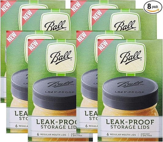 Ball Mason Jar Leak-Proof Lids, Regular Mouth, 6 CT (Pack of 8)
