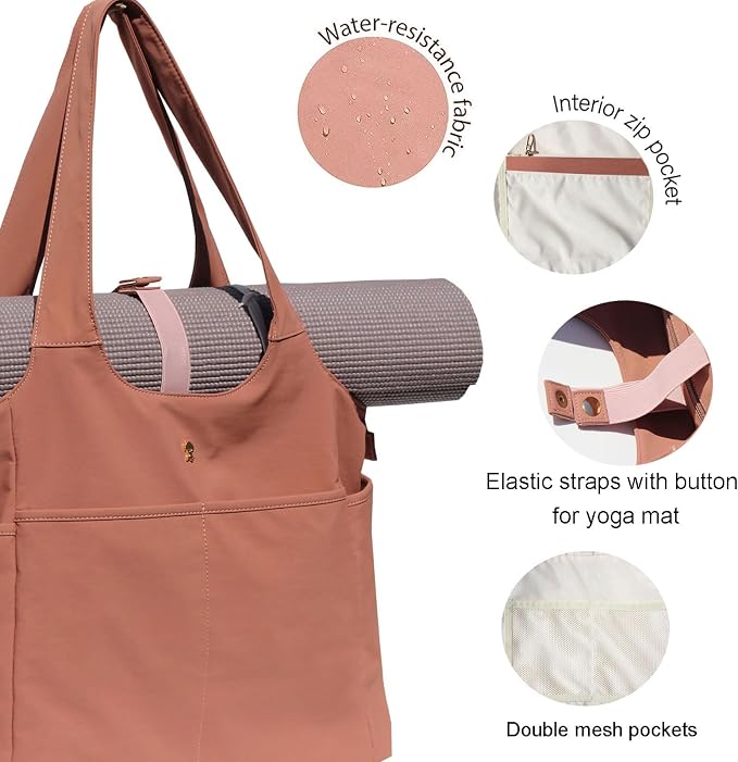 ESVAN Yoga Tote Bag Mat bag Women Shoulder Bags Carryall Tote - Image 3