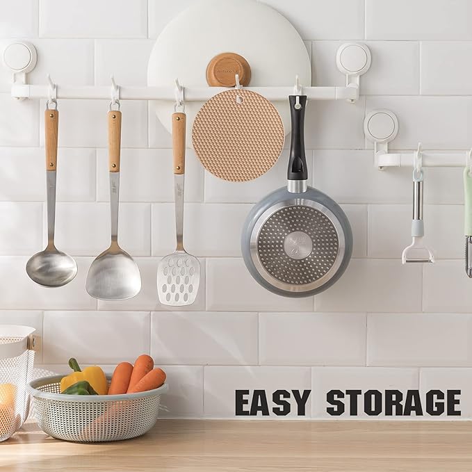 Joyhalo Trivets for Hot Dishes - Hot Pads for Kitchen, Silicone Pot Holders for Hot Pots and Pans, Silicone Mats for Kitchen Countertops, Table, Flexible Easy to Wash and Dry, Khaki