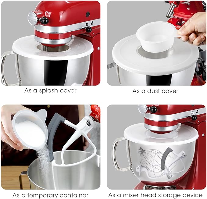 AIEVE Mixer Bowl Covers,Mixer Splatter Guard Lids for KitchenAid 4.5-5 Quart Tilt-Head Stand Mixer(2 Pack)