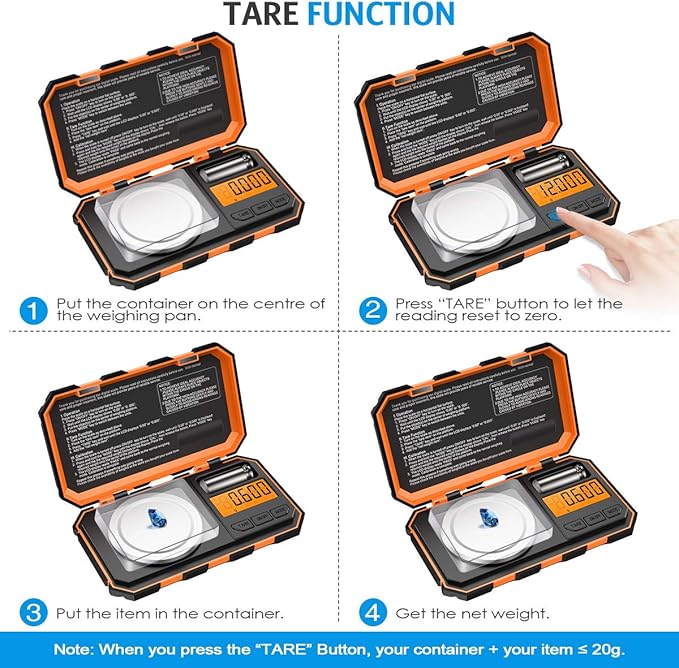 (New Version) AMIR Professional Digital Scale, 20g Pocket Scale with 0.001g Accuracy, Electronic Smart Scale with 20g Calibration Weight (Battery/Tweezers Included)