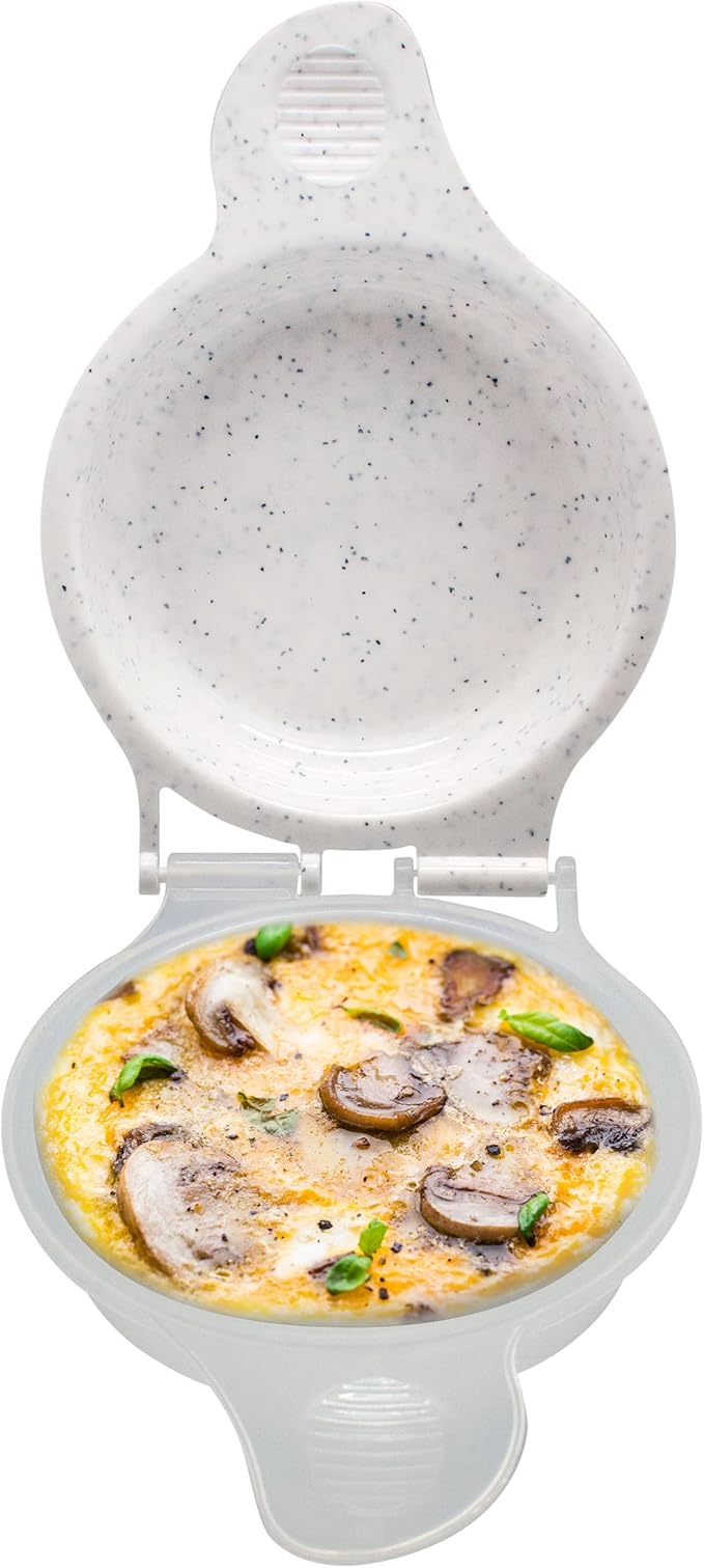Good Living Microwave Egg Muffin Pan – Quick 1 Minute Breakfast Sandwich Maker, Non-Stick, BPA-Free & Dishwasher Safe