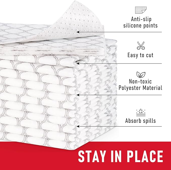 Cooyes Non Slip Refrigerator Liners, 2 in 1 Absorbent Fridge Liners and Fresh Mats Machine Washable, Refrigerator Shelf Mats for Glass Shelves Kitchen Cabinet Drawer