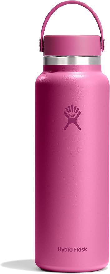 Hydro Flask Water Bottle - Insulated Stainless Steel - Wide Mouth Flex Lid, Non Spill, Leakproof and Refillable in 40 Oz