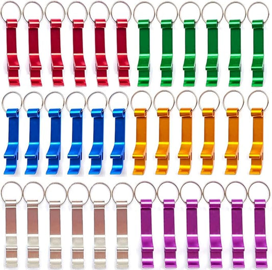 36 Pieces Colored Aluminum Bottle Opener,Soda Beverage Beer Bottle Opener Keychain,Bottle Openers Aluminum Beer Bottle Opener Claw Beverage Keychain Ring for Kitchen/Wedding/Bar/Party