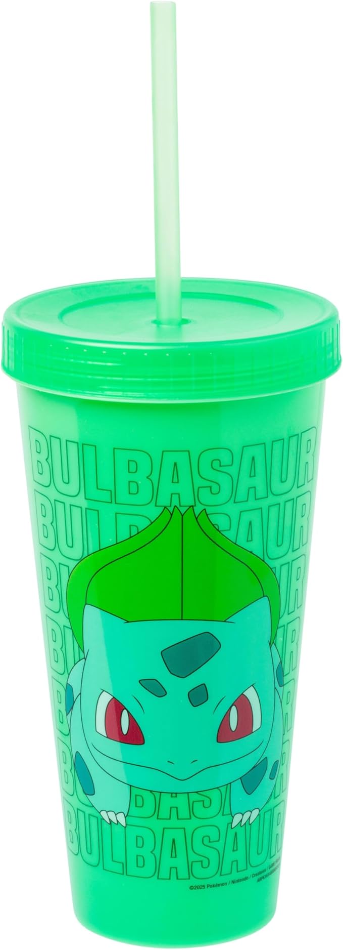 Silver Buffalo Pokémon Boxed 4 pack Color Change Plastic Tumbler Featuring Pikachu, Charmander, Bulbasaur, and Squirtle, 24 Ounces