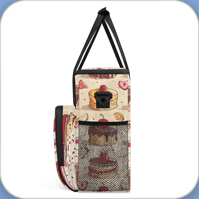Sweet Cupcake Coffee Maker Travel Bag, Food Insulated Grocery Bag Travel Picnic - Image 4