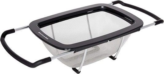 KitchenAid Expandable Stainless Steel Colander, Black