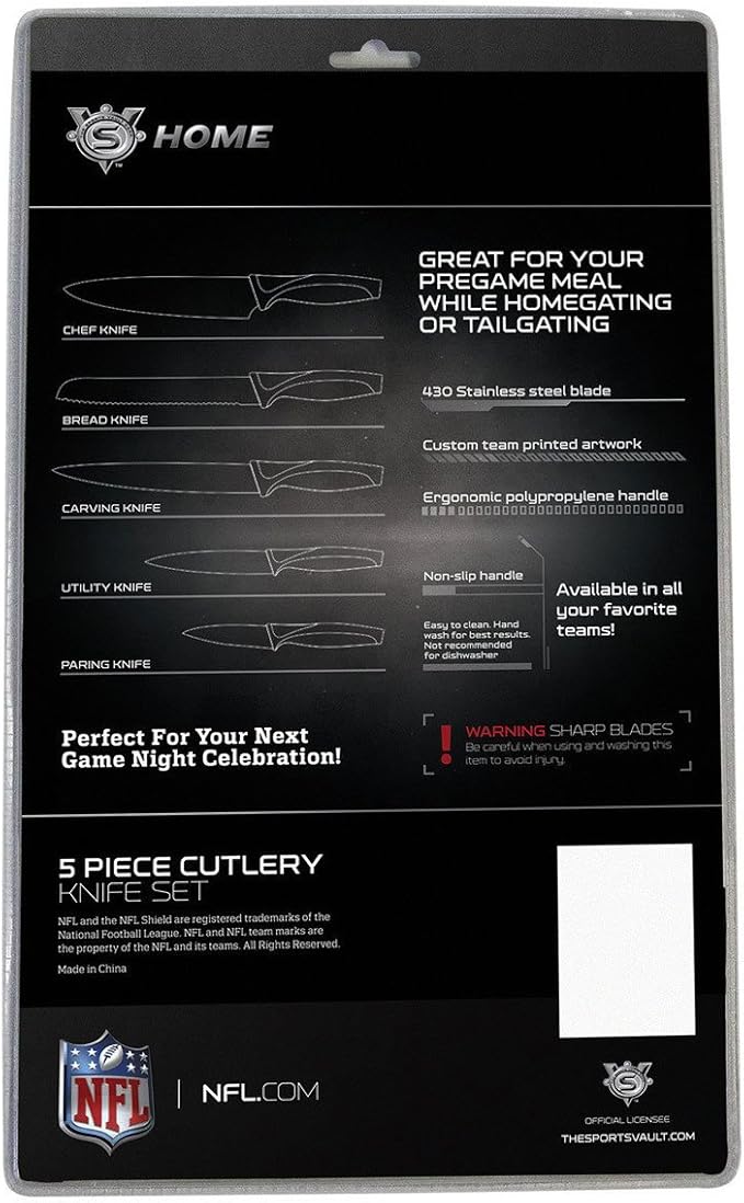 The Sports Vault NFL Dallas Cowboys 5-Piece Kitchen Knife Set