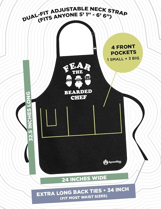 ApronMen - Funny Apron For Men - BBQ Gifts for Men & Unique Gifts for Fathers - Mens Aprons for Grilling