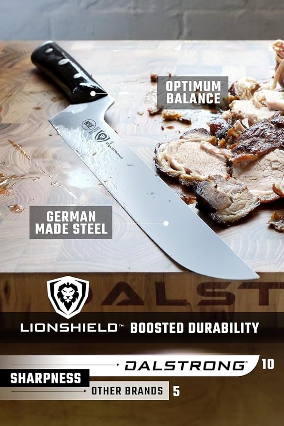 Dalstrong Brisket Slicing Knife - 12 inch Offset Blade - Gladiator Series Elite - High Carbon German Steel - G10 Handle Kitchen Knife - w/Sheath - NSF Certified