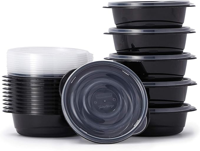 Rubbermaid 32-Piece Food Storage Containers with Lids for Lunch, Meal Prep, and Leftovers, Dishwasher Safe, 5-Cup, Black