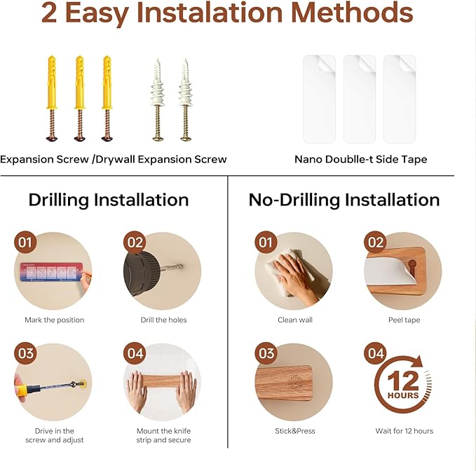 Magnetic Knife Strip, 16 Inch Magnetic Knife Holder for Wall with N52 Strong Magnets, Premium Oak Wooden Knife Magnetic Strip Organizer for Kitchen Knives & Tools,No Drilling