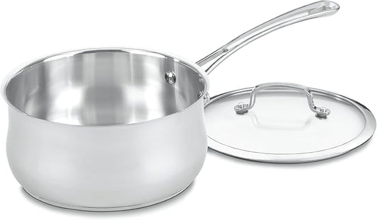 Cuisinart 4193-20 Contour Stainless 3-Quart Saucepan with Glass Cover, Silver