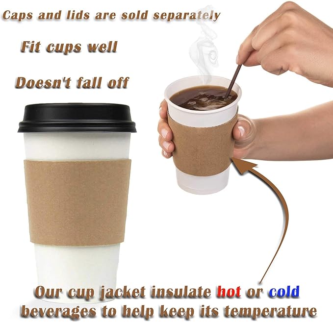FMP Brands 1000 Pack Kraft Coffee Cup Sleeves, 8 oz, Disposable Hot & Cold - Image 5
