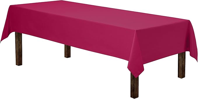 Gee Di Moda Rectangle Tablecloth - 60 x 102 Inch Fuchsia Table Cloth for 6 Foot Rectangle Table - Heavy Duty Washable Fabric - for 6 Ft Buffet Table, Holiday Party, Dinner, Wedding & Baby Shower