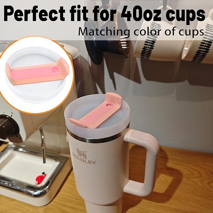 40 OZ Tumbler Lid Replacement Fit for Stanley Cup, 2 Pack Replacement Lids Fit for Stanley Travel Tumbler, Spill Proof Tumbler Covers for Stanley Cup Accessories (Opaque - Peachy)