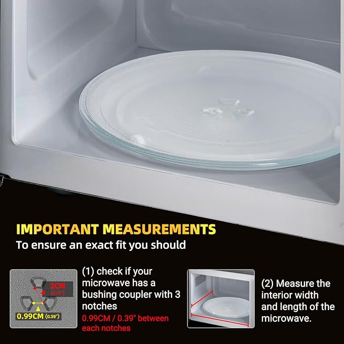 12" Microwave Replacement Turntables, Microwave Glass Plate Compatible with Replacement Part of W11367904/ W10337247/ AP6892124/ W11335034/ WPW10337247 etc – Dishwasher Safe