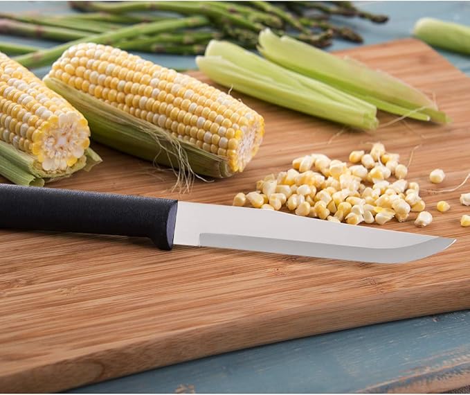 Rada Cutlery 4-Piece Wedding Register Knife Gift Set (G204), Stainless Steel Hollow Ground Blades, Made in USA, Black Handles