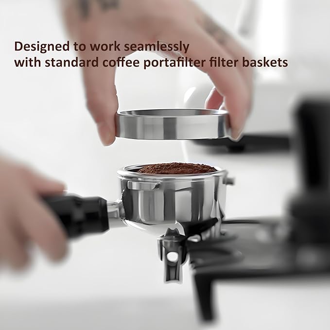 51mm Espresso Dosing Funnel and Puck Screen Set, Coffee Dosing Ring Aluminum - Image 4