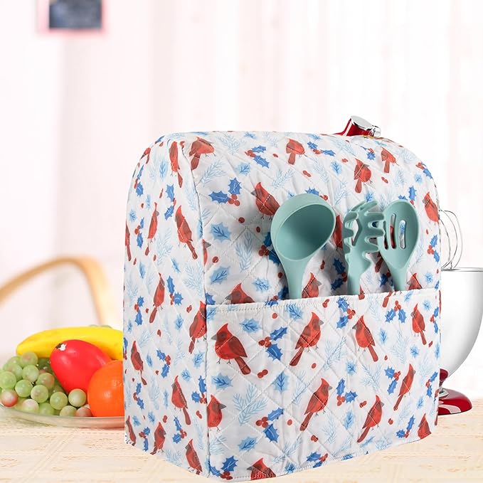 Stand Mixer Cover,Cardinal Print Kitchen Mixer Cover Compatible With 5-8Qt Kitchenaid Hamilton Mixers,Cardinal Gifts Kitchen Decor,Kitchen Aid Mixer Covers,Pioneer Woman Kitchen Aid Mixer Assecories