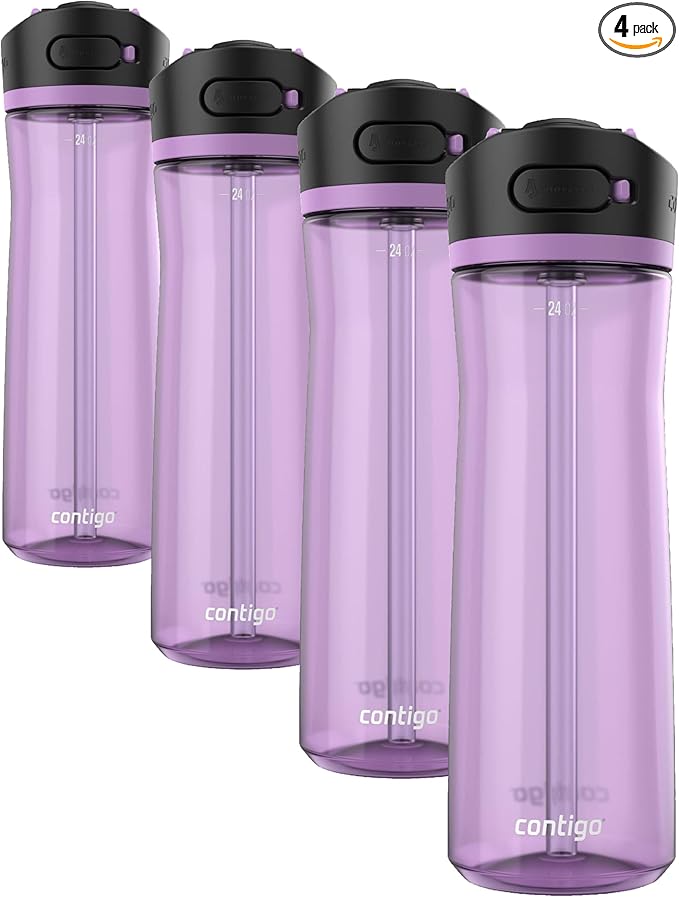 Contigo Ashland Water Bottle 24 oz Pansy (Pack of 4)