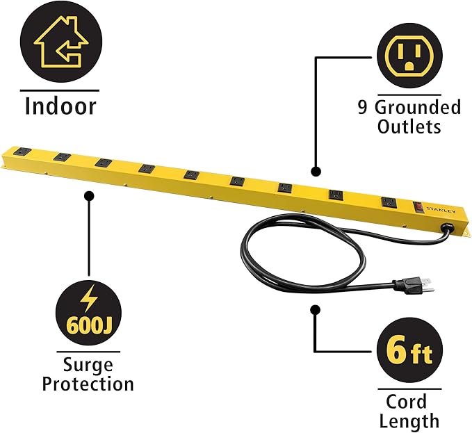 STANLEY Surge Protectors (Yellow, 600J)