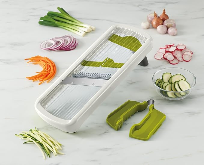 Joseph Joseph Multi-Grip Mandoline with Precision Food Grip, One Size, Green/White