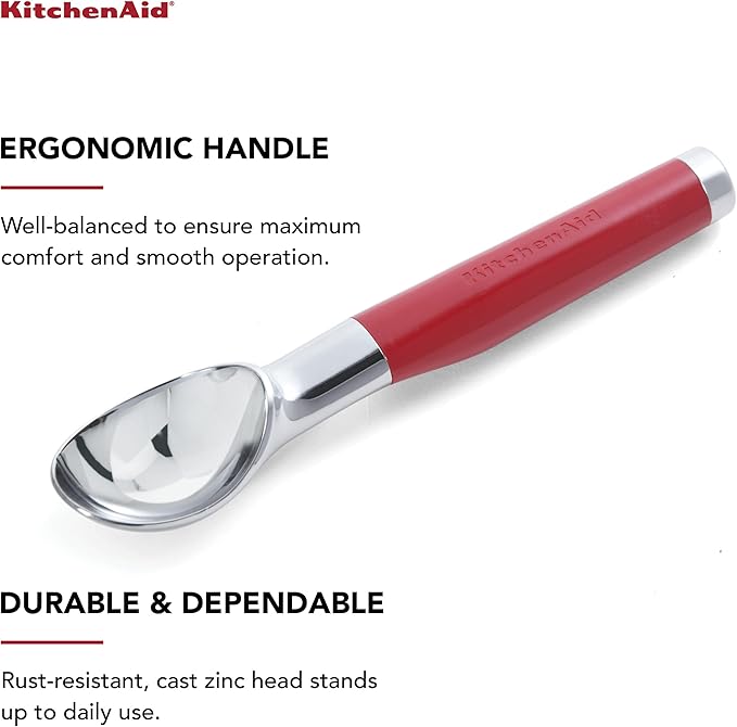 KitchenAid Classic Ice Cream Scoop, 8.6 inches, Empire Red