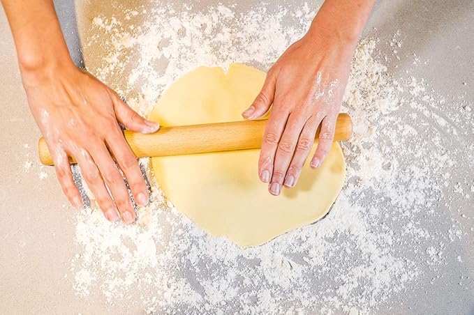 Wood Rolling Pin Dough Roller, Wooden Rolling Pin for Baking Pasta Fondant 13.8 Inches - Straight