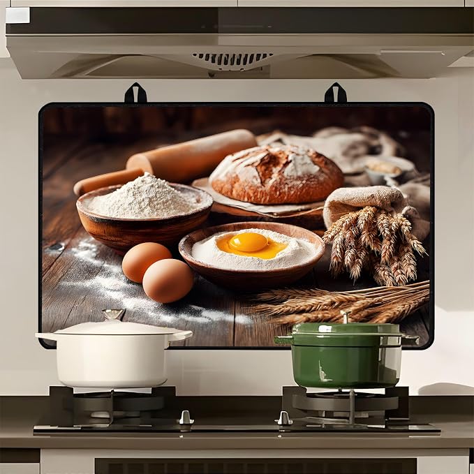 Farmhouse Baking Stove Top Cover 28.3 x 20.5 Inches, Heat Resistant Glass Stove - Image 8