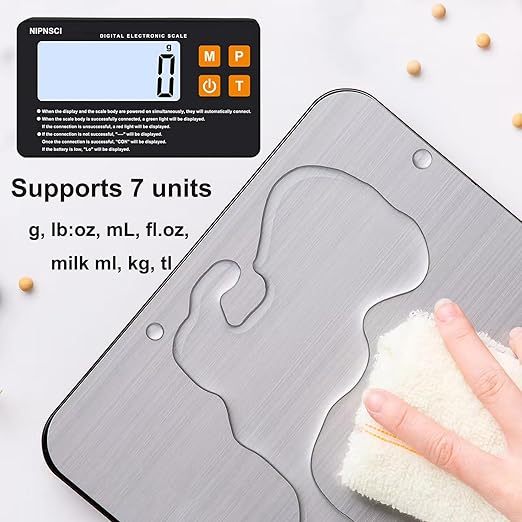 MagiCling Split Smart Food Kitchen Scale – 1g Precision, 22lb/7 Units, Detachable Magnetic Display & Ultra-Slim 14mm Design for Weight Loss, Baking, Cooking, Dieting, Meal Prep