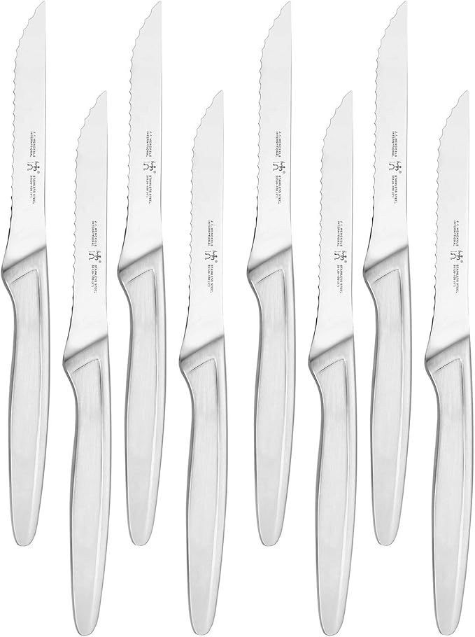 HENCKELS Razor-Sharp Steak Knife Set of 8, German Engineered Informed by 100+ Years of Mastery, Sliver