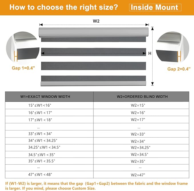Persilux Cordless Zebra Blinds for Indoor Windows, Free-Stop Zebra Blinds Cordless, Light Filtering Sheer Shades Dual Layer for Day and Night, Zebra Roller Shades for Home (34.25" W X 47" H, Grey)