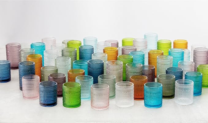 Fortessa Jupiter Beaded Hobnail Glass, 13 Ounce Iced Beverage (Set of 4), Smoke Gray