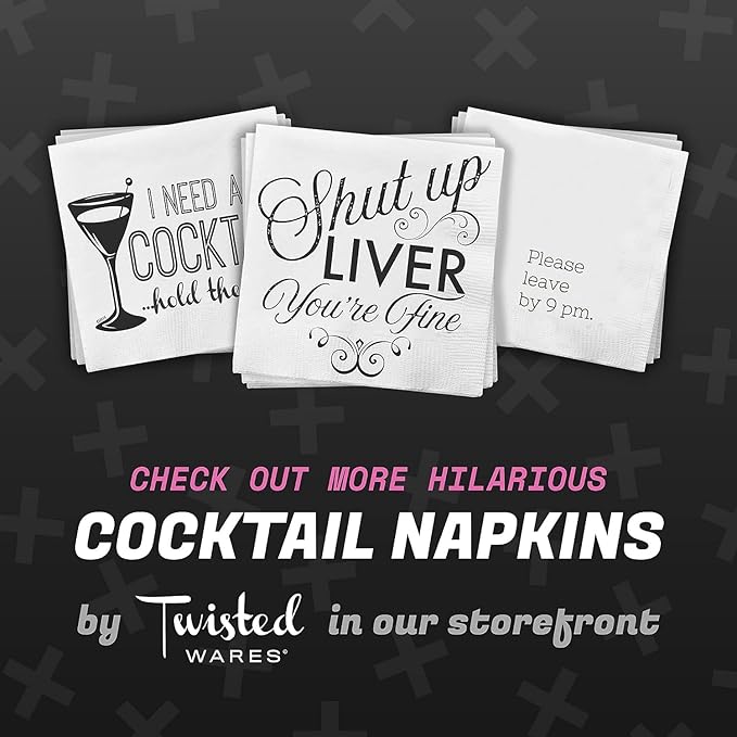 Funny Cocktail Napkins – “FUELED by ALCOHOL” – 20 Pack | Hilarious Disposable Paper Napkins for Parties, Bars, Weddings, Birthdays, Bachelorette & Adult Gatherings