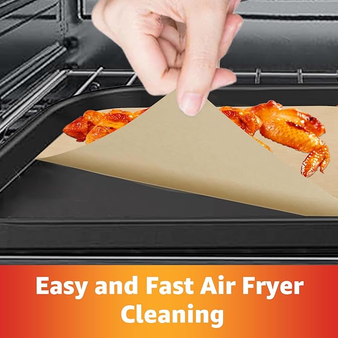 12 inch Air Fryer Parchment Paper Squares, 80 Sheets Unbleached Pre-Cut Baking Disposable Paper Liner for Ninja Foodi Flip S SP101 SP201 SP301 SP351, Cuisinart Toaster Oven