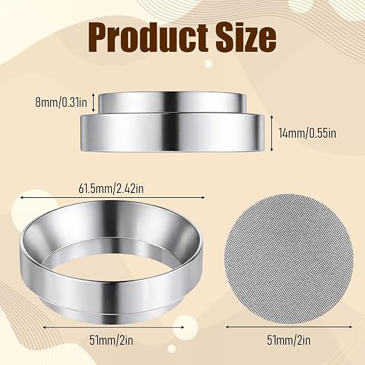 51mm Magnetic Dosing Funnel, Stainless Steel Espresso Dosing Ring - Image 2